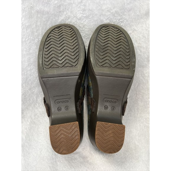 CROCS Sarah Crosslite Floral Dual Comfort Heel Clogs Mules 203764 Women's Size 8 - Picture 3 of 7